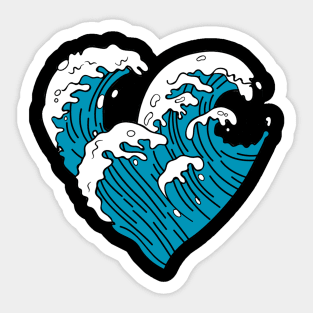 Wave Heart Sticker